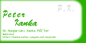 peter kanka business card